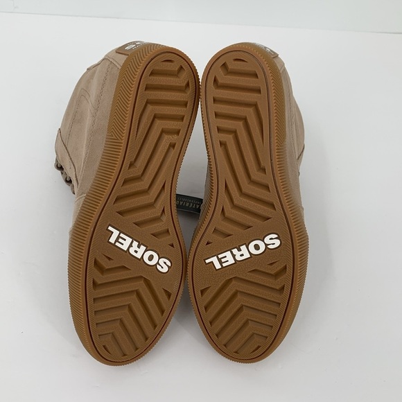 Sorel Out n About hidden wedge ankle boot sneaker Taupe suede platform new 7.5 - Picture 7 of 7